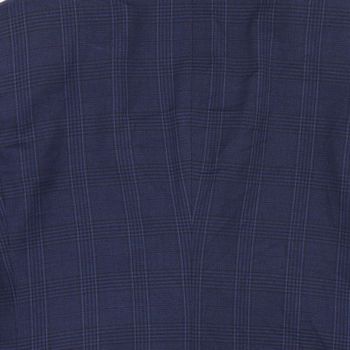 Burton Mens Blue Plaid Polyester Jacket Blazer Size 42 Regular