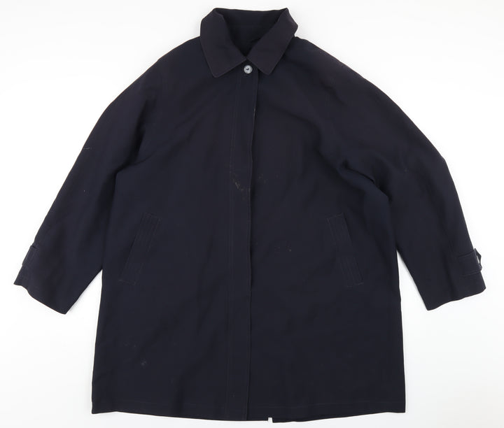 David Barry Womens Blue Overcoat Coat Size 20 Button