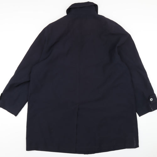 David Barry Womens Blue Overcoat Coat Size 20 Button