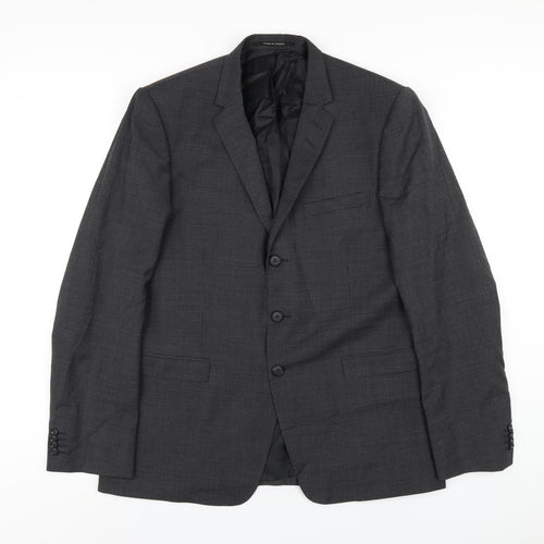 Tiger of Sweden Mens Grey Polyester Jacket Blazer Size 52 Regular