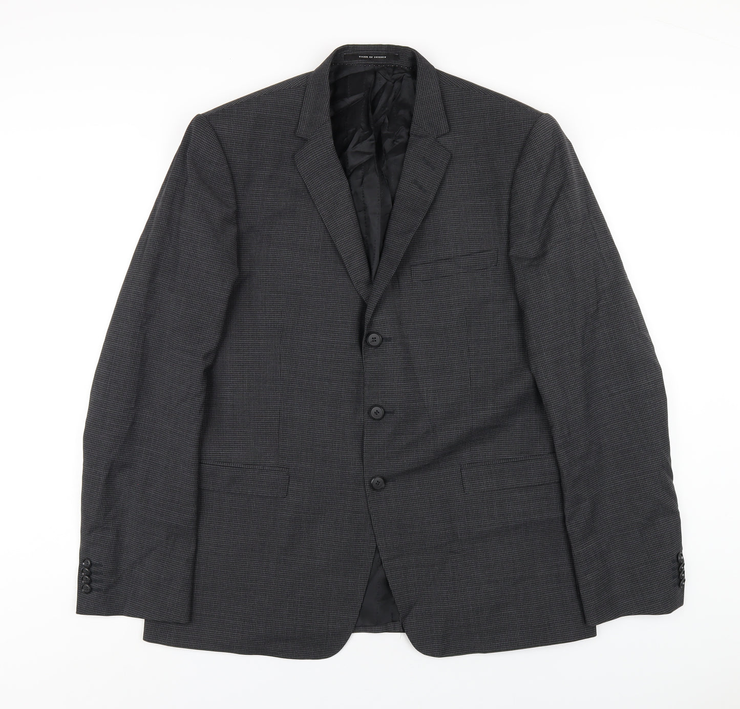 Tiger of Sweden Mens Grey Polyester Jacket Blazer Size 52 Regular