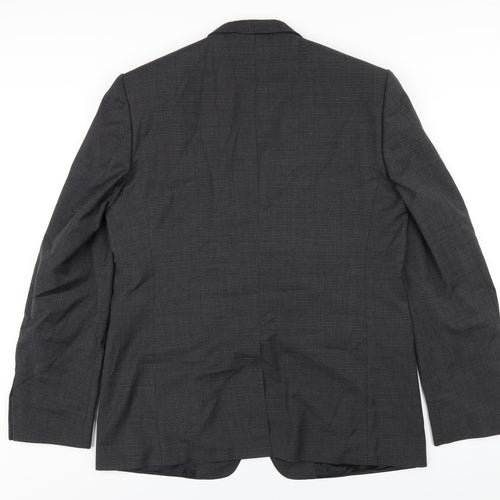 Tiger of Sweden Mens Grey Polyester Jacket Blazer Size 52 Regular