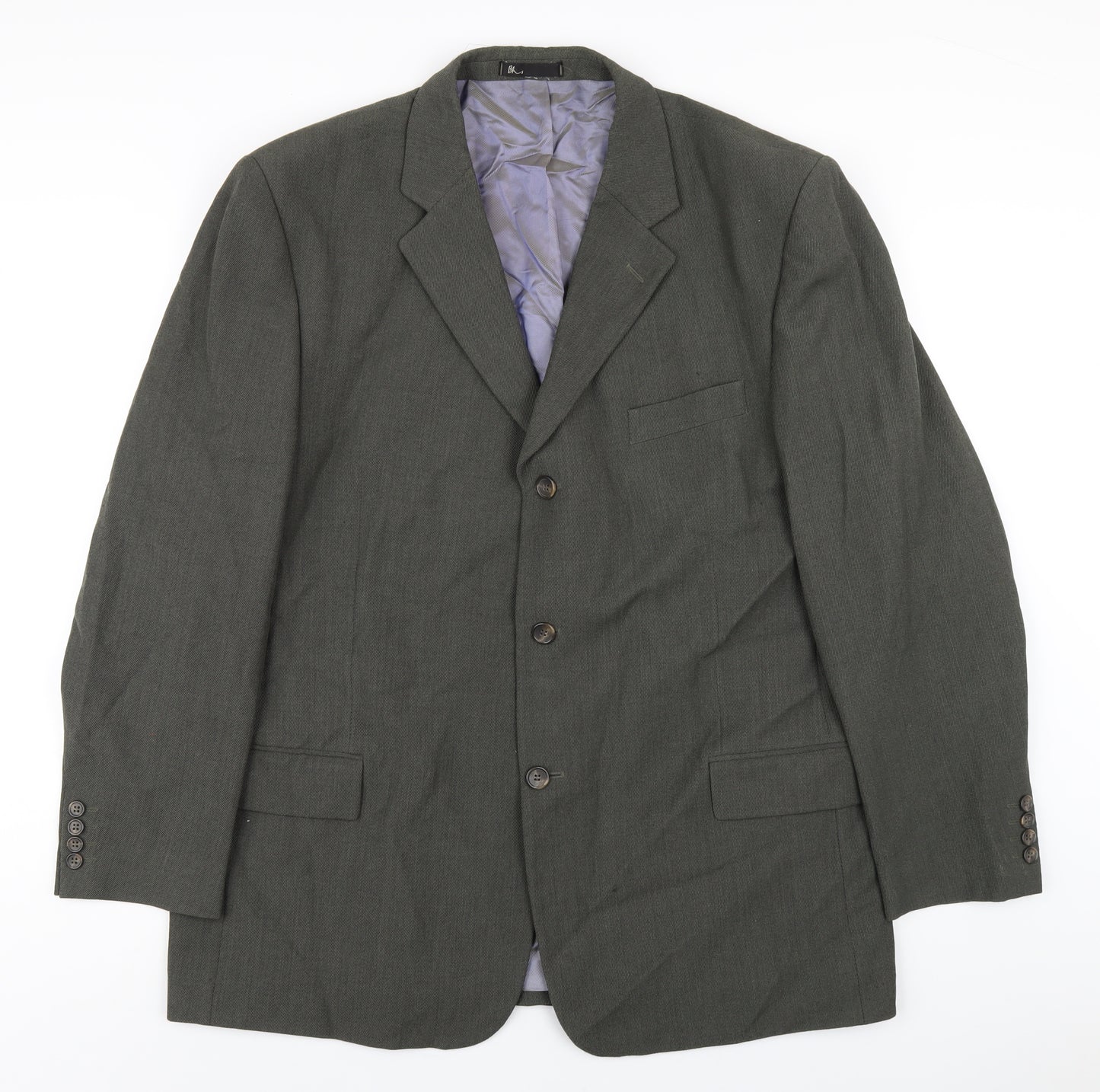 BHS Mens Green Polyester Jacket Blazer Size 46 Regular