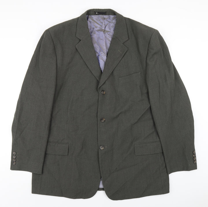 BHS Mens Green Polyester Jacket Blazer Size 46 Regular