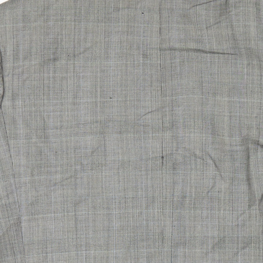 Marks and Spencer Mens Grey Plaid Wool Jacket Blazer Size 42 Regular
