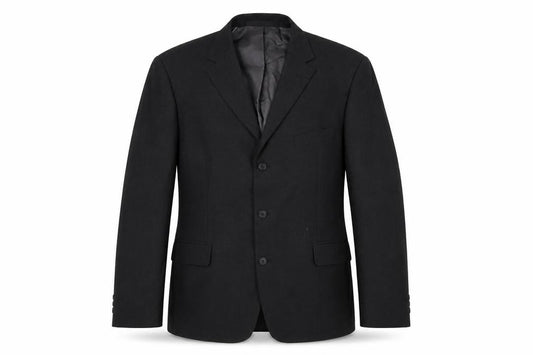 Front view of Marks & Spencer men’s grey polyester jacket blazer, size 44, regular
