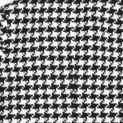 Bonmarché Womens Black Geometric Overcoat Coat Size 18 Button