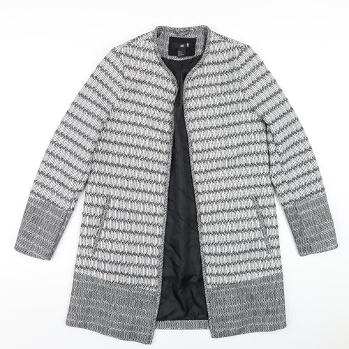 H&M Womens White Geometric Jacket Size 8