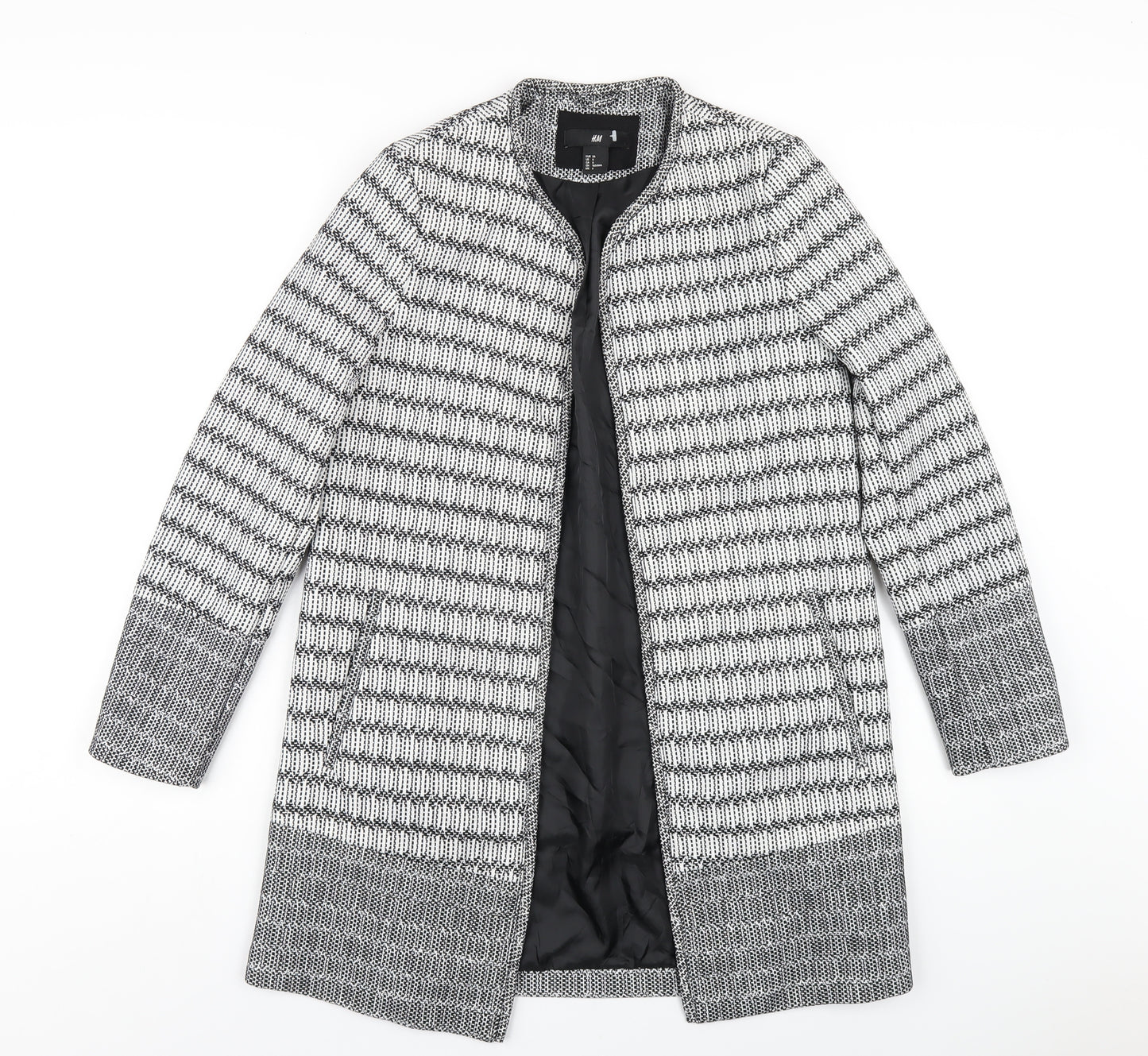 H&M Womens White Geometric Jacket Size 8