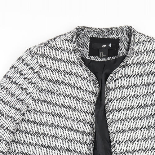 H&M Womens White Geometric Jacket Size 8
