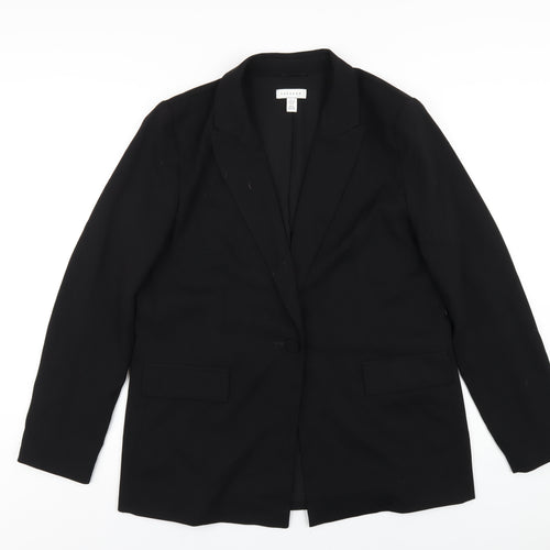 Topshop Womens Black Polyester Jacket Blazer Size 12