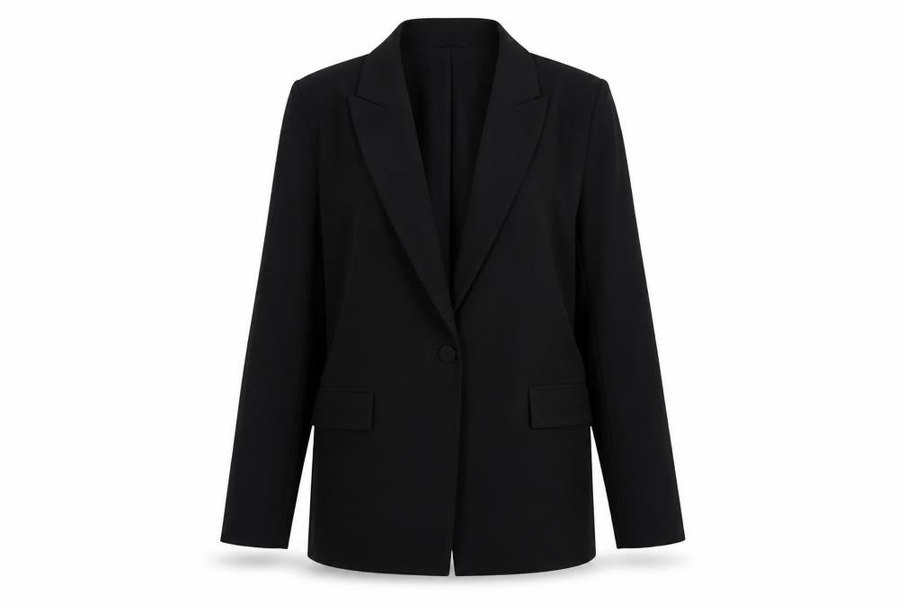 Topshop Womens Black Polyester Jacket Blazer Size 12