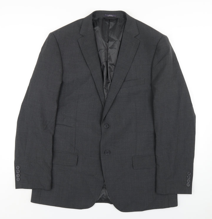 Marks and Spencer Mens Grey Wool Jacket Blazer Size 42 Regular