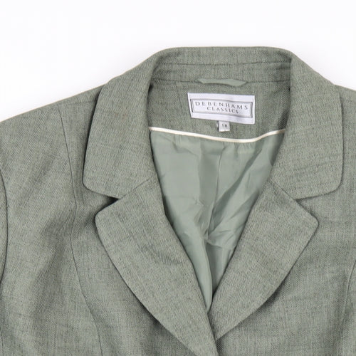 Debenhams Womens Green Jacket Size 18 Button