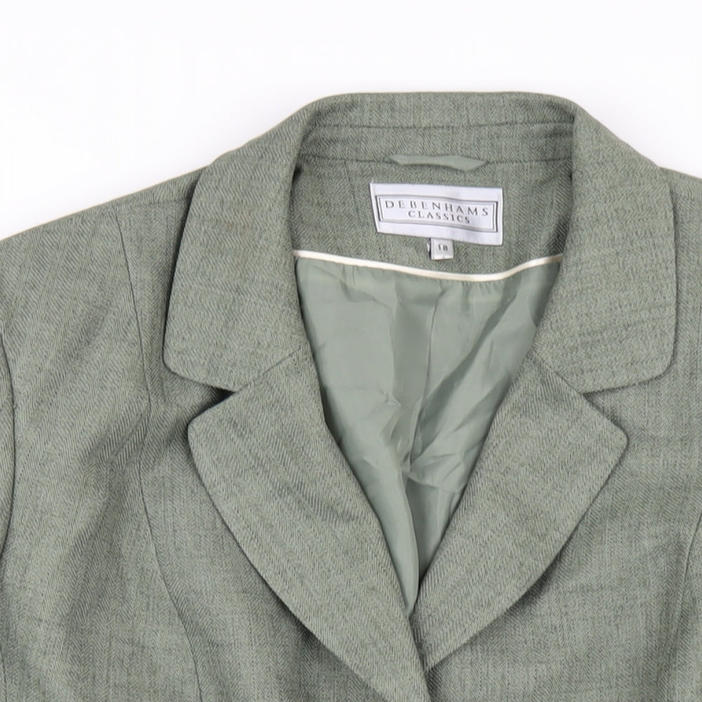 Debenhams Womens Green Jacket Size 18 Button