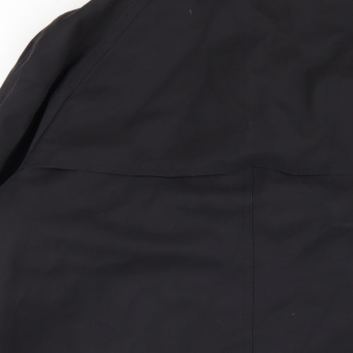David Barry Womens Black Trench Coat Coat Size 10 Button