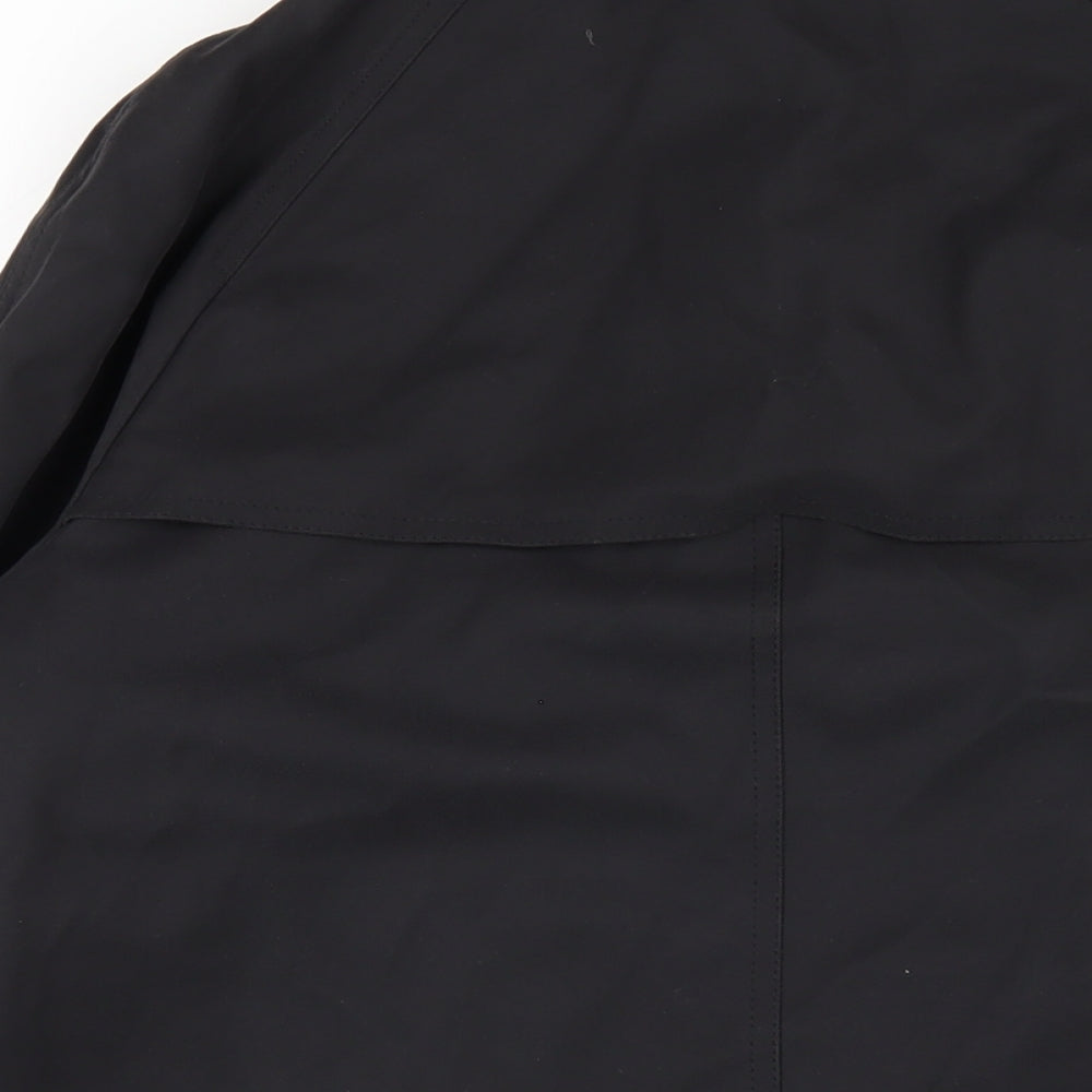 David Barry Womens Black Trench Coat Coat Size 10 Button