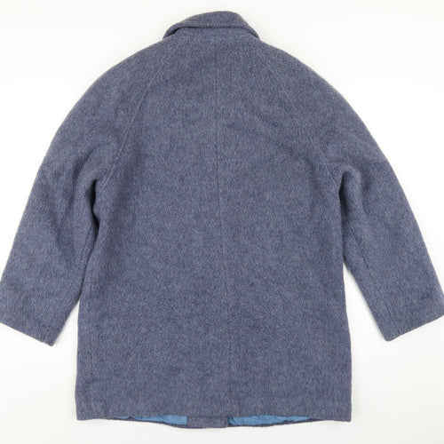 Accolade Womens Blue Overcoat Coat Size 14 Button