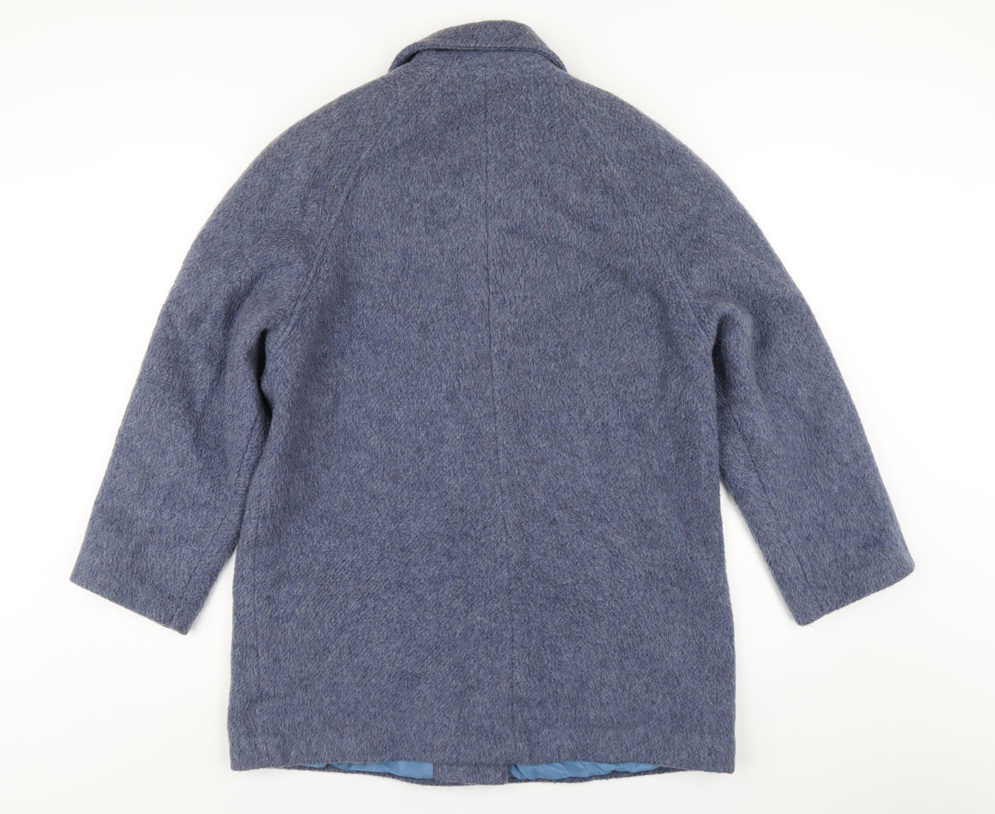Accolade Womens Blue Overcoat Coat Size 14 Button