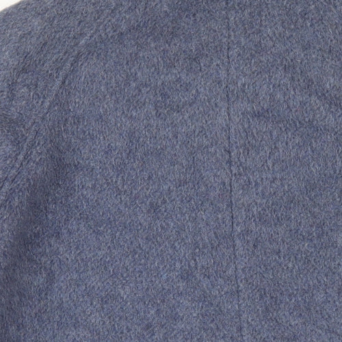 Accolade Womens Blue Overcoat Coat Size 14 Button