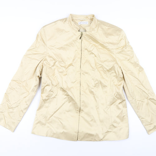 APANAGE Womens Beige Jacket Size 16 Zip