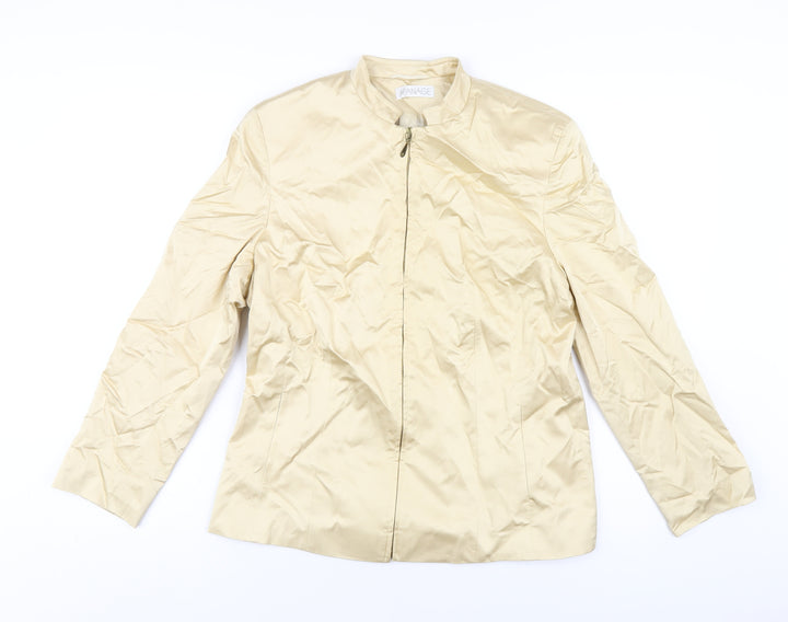 APANAGE Womens Beige Jacket Size 16 Zip