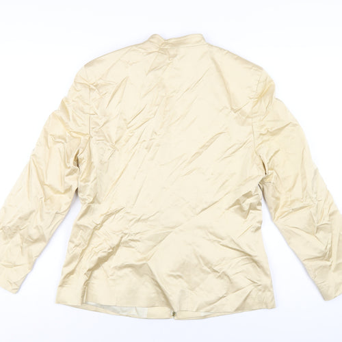 APANAGE Womens Beige Jacket Size 16 Zip