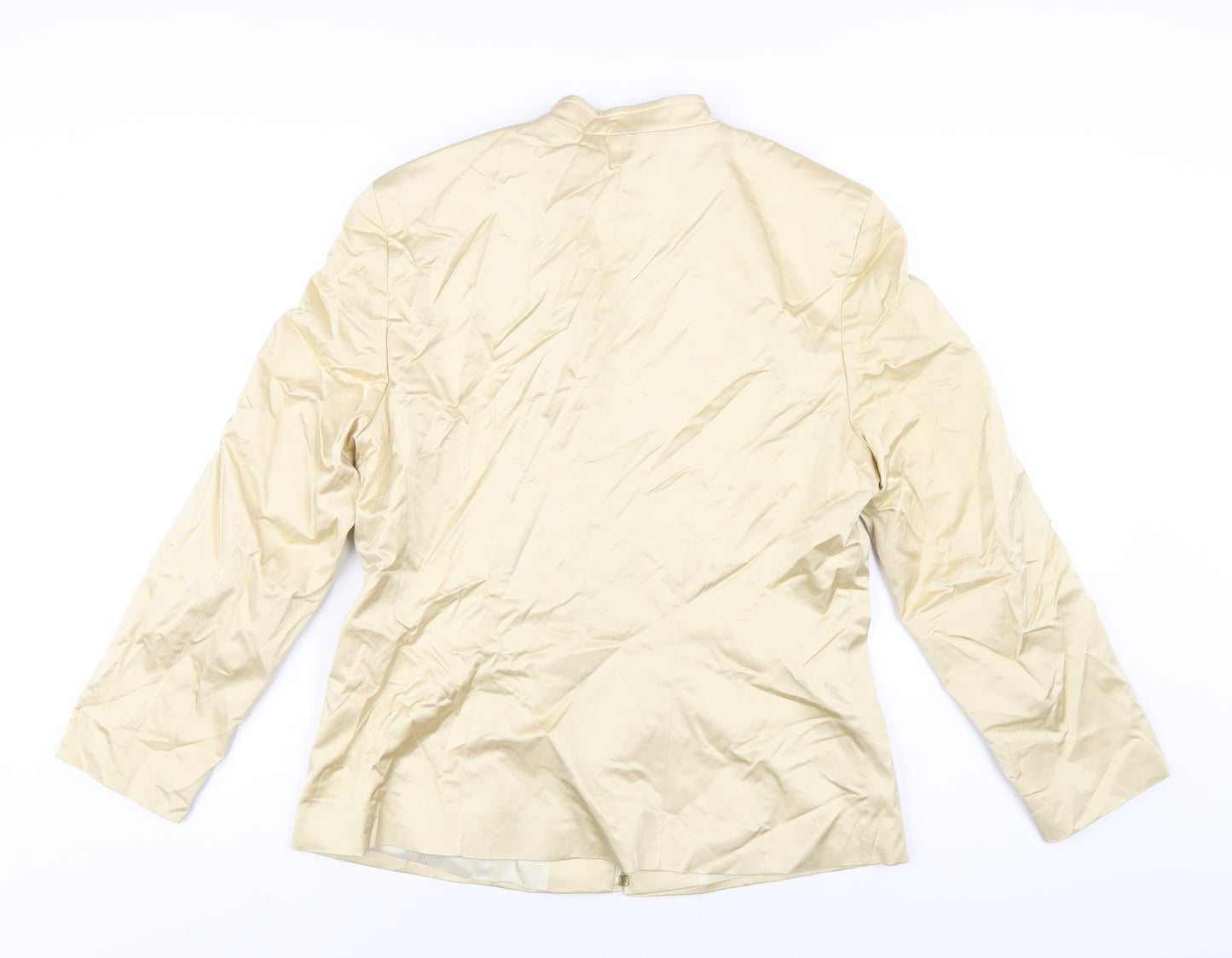 APANAGE Womens Beige Jacket Size 16 Zip