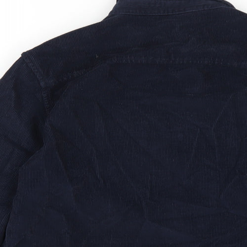 Marks and Spencer Boys Blue Cotton Basic Button-Up Size 10-11 Years Collared Snap
