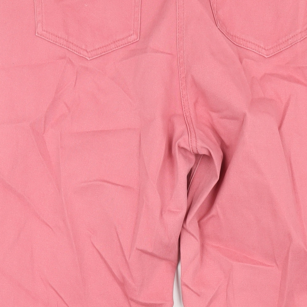 Damart Womens Pink Cotton Straight Jeans Size 14 L27 in Regular Zip