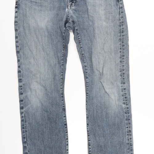 Eddie Bauer Mens Blue Cotton Straight Jeans Size 33 in L34 in Regular Zip