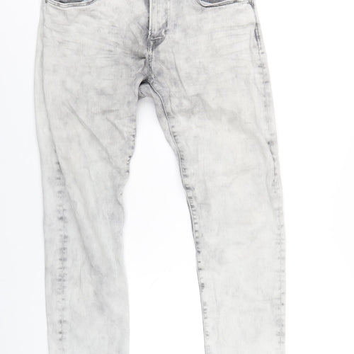 EDC Mens Grey Cotton Skinny Jeans Size 33 in L32 in Regular Zip