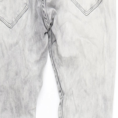 EDC Mens Grey Cotton Skinny Jeans Size 33 in L32 in Regular Zip