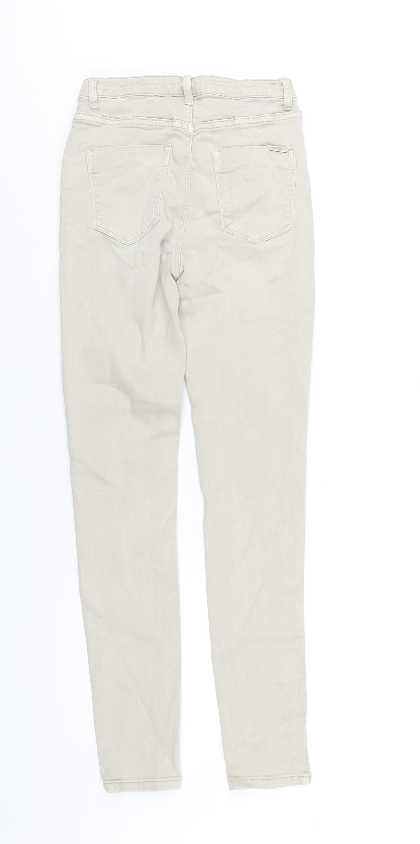 Toxik3 Womens Beige Cotton Skinny Jeans Size 10 L30 in Regular Zip