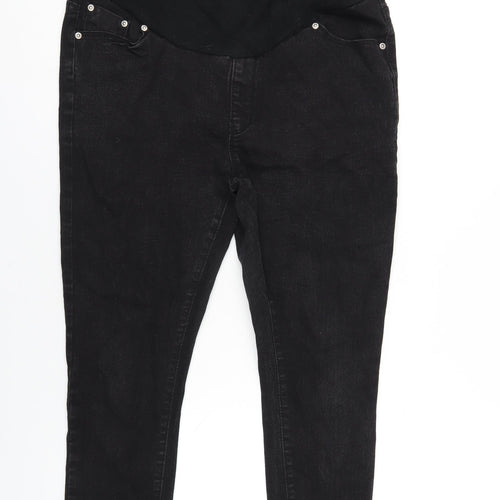 Boohoo Womens Black Cotton Skinny Jeans Size 12 L28 in Regular