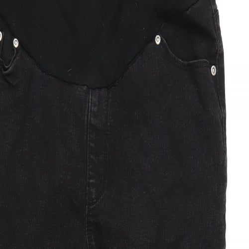 Boohoo Womens Black Cotton Skinny Jeans Size 12 L28 in Regular