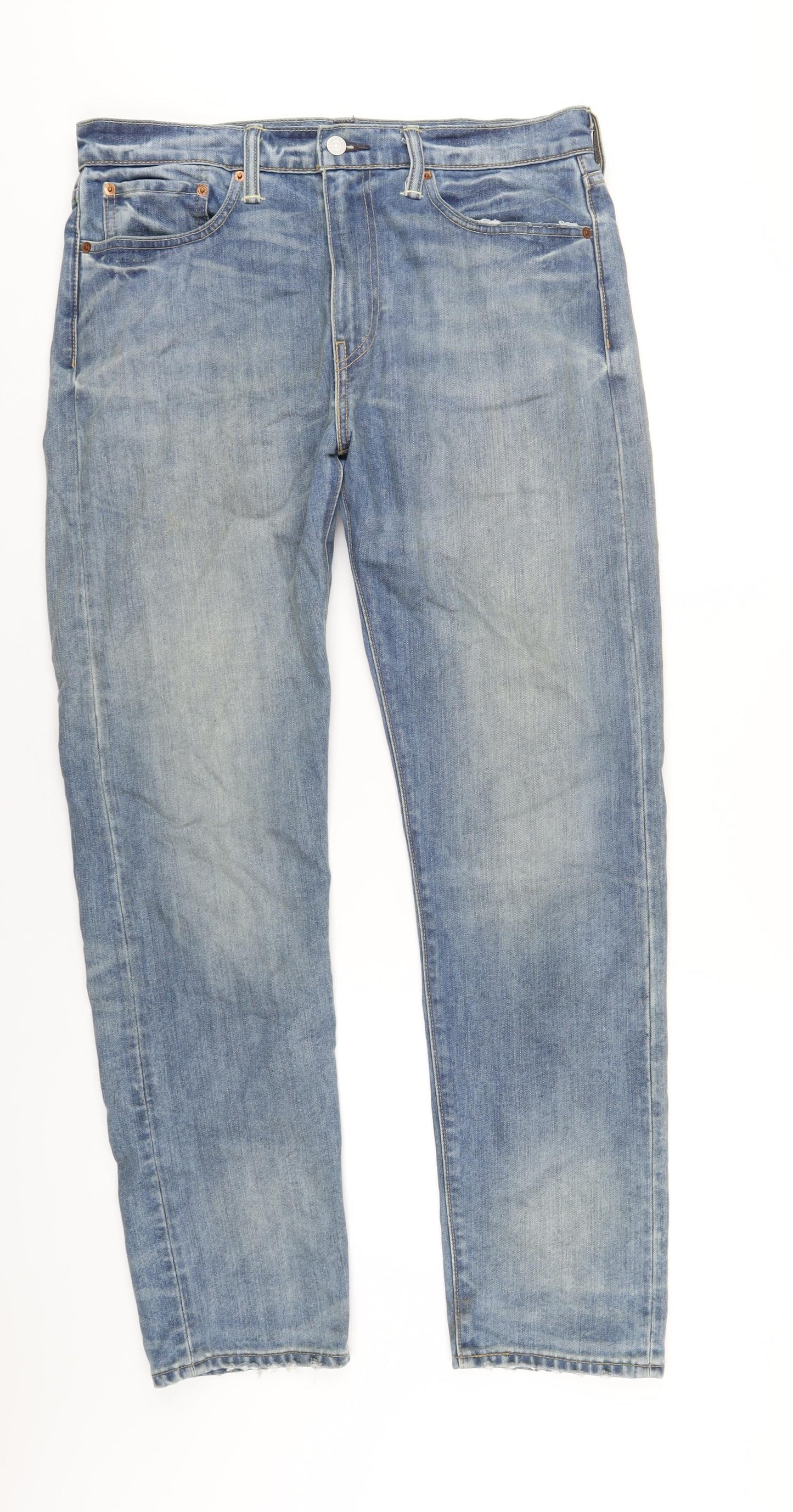 Levi's Mens Blue Cotton Straight Jeans Size 32 in L32 in Regular Zip