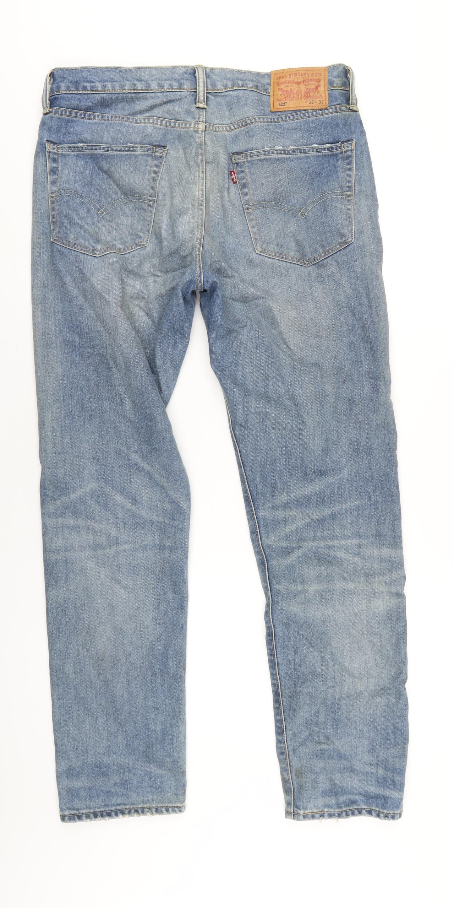 Levi's Mens Blue Cotton Straight Jeans Size 32 in L32 in Regular Zip