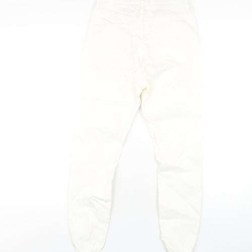Denim & Co. Womens White Cotton Skinny Jeans Size 12 L28 in Regular Zip