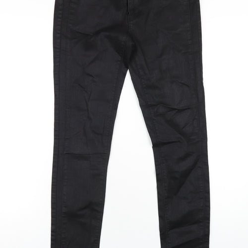 H&M Womens Black Cotton Skinny Jeans Size 10 L32 in Regular Zip