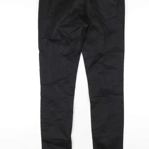 H&M Womens Black Cotton Skinny Jeans Size 10 L32 in Regular Zip