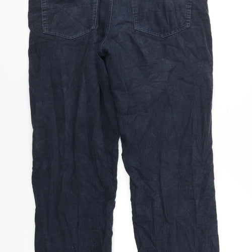 Avenue Mens Blue Cotton Trousers Size 36 in L31 in Regular Zip