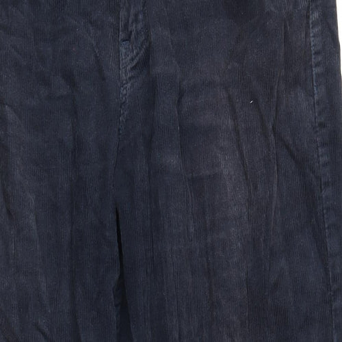 Avenue Mens Blue Cotton Trousers Size 36 in L31 in Regular Zip