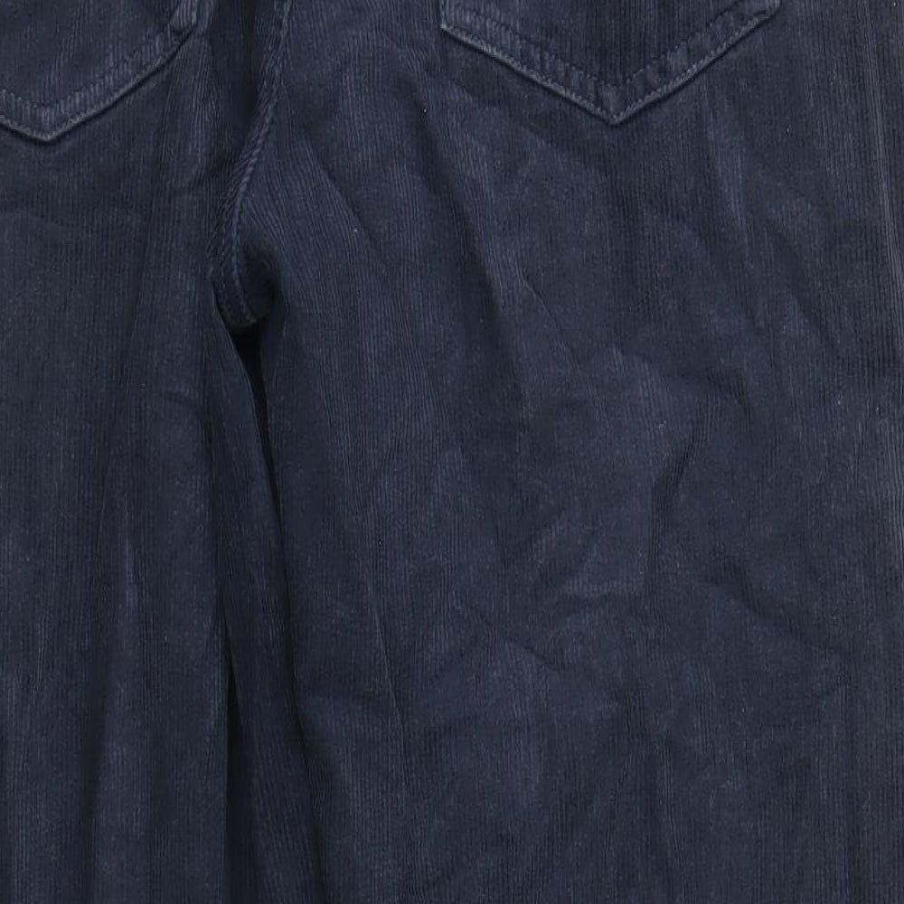 Avenue Mens Blue Cotton Trousers Size 36 in L31 in Regular Zip