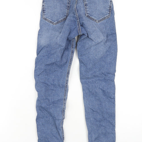 Topshop Womens Blue Cotton Skinny Jeans Size 25 in L32 in Regular Zip