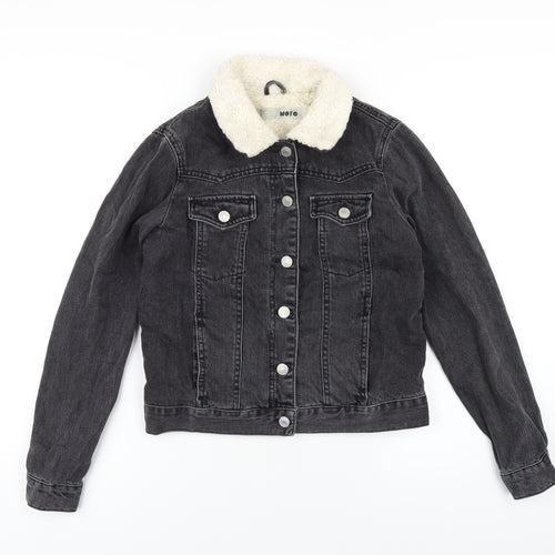 Topshop Womens Black Jacket Size 6 Button