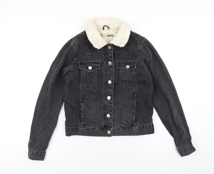 Topshop Womens Black Jacket Size 6 Button