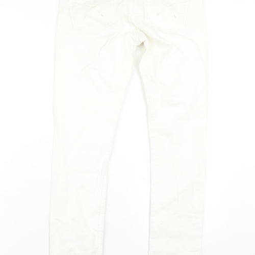 Topshop Womens Ivory Cotton Straight Jeans Size 26 in L30 in Regular Zip