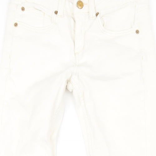 Topshop Womens Ivory Cotton Straight Jeans Size 26 in L30 in Regular Zip