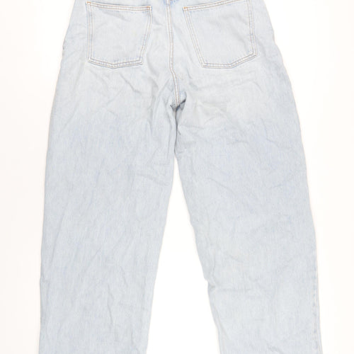 ASOS Womens Blue Cotton Wide-Leg Jeans Size 30 in L32 in Regular Zip